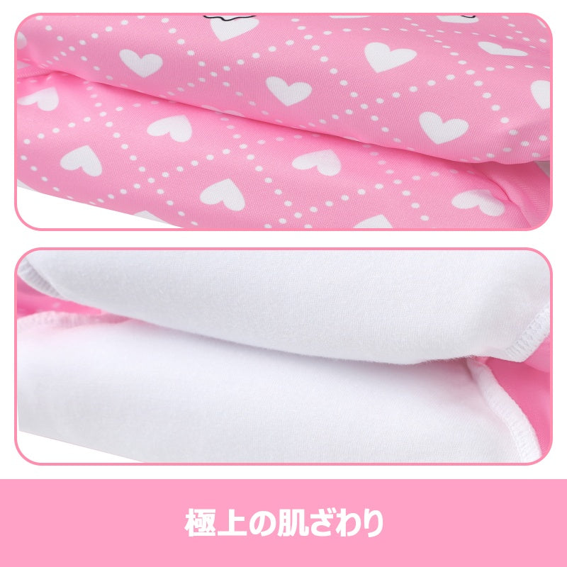 LittleForBig大人用単体で使えるトレーニングパンツ 大人用布おむつパンツ【照れくさいハート】ハイウエスト ウエストバンド 吸収パッド付き 快適・防漏 シルキー素材 介護 洗濯可 ピンク DC332P