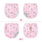 LittleForBig大人用シルキーおむつカバー プルオン布おむつパンツ【うさぎとリボン柄】TPU製 格子縞 ロック可能なハート型錠 金属チェーン付き レース飾り裾 防水・漏れ防止 洗濯可 ピンク DC209P