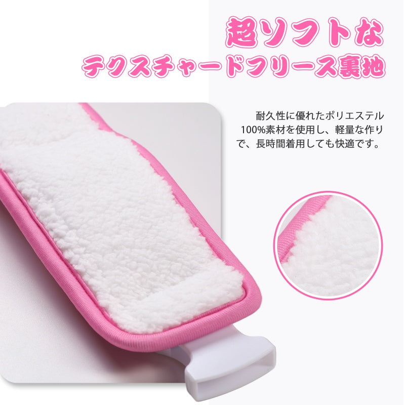 LittleForBigカフ＆カラーアクセサリー5点セット ソフトフリース仕様 ソフトフリース裏地 ポリエステル素材 調整可能ロック式バックル仕様 手首・足元対応 【シシー】総柄 ピンク MKB004P-S501