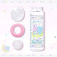 LittleForBig大人用哺乳びん 大容量450mL ガラス製哺乳瓶【眠っているウサギとベアちゃん】防塵蓋付 交換可能シリコーンニップル 広口設計 BPA・ラテックスフリー 高耐久 X字型の飲み口 ピンク BTL12