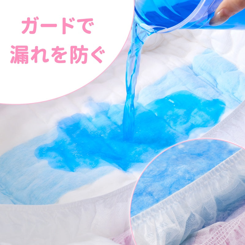 LittleForBig大人用紙おむつ 高吸収7000 mL 不織布パンツタイプ【夢の国の小さな妖精たち】厚型 オムツパンツ 調節可能な面ファスナー ピンク 10枚入 D34