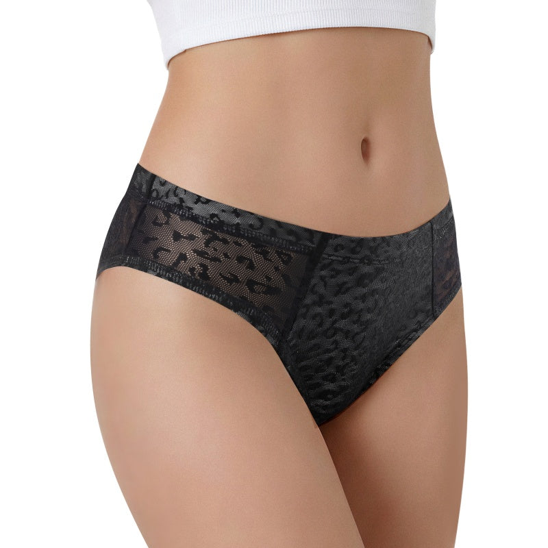 LittleForBigメンズ Tバックパンティー タッキングギャフ ブラジリアンチーキー【レオパ一ド柄】下着 シェイプブリーフ スムース柔軟メッシュ 黒 MUP530-C02