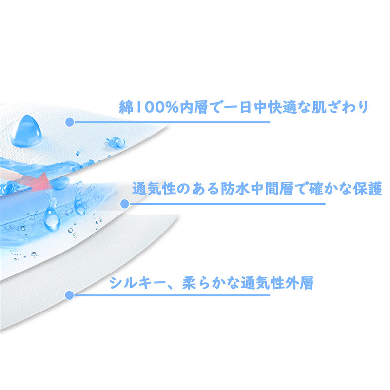 LittleForBig大人用シルキーおむつカバー【あおちゃん·寝る時間】総柄 レースと蝶結び 調整可ウェスト ３層通気性・防水・漏れ防止 洗濯可 ブルー DC409B