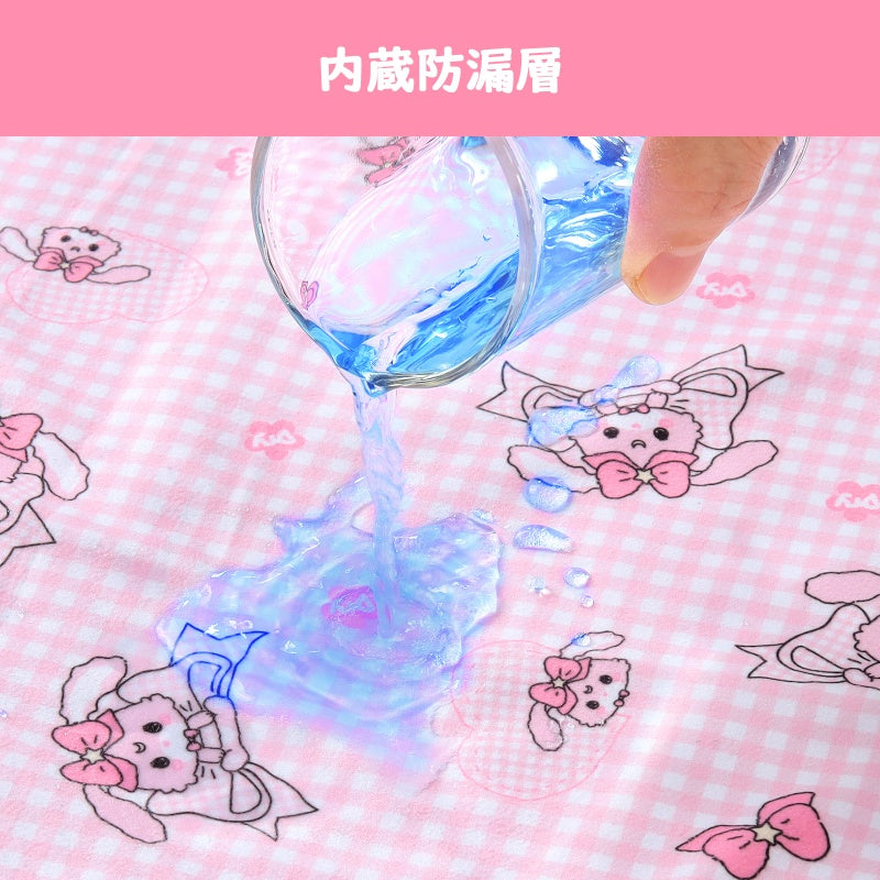 LittleForBig大人用おむつ替えマット 洗える防水マット 3層吸水構造 リバーシブル うさぎ柄 やわらかフリース＆PUL 73×105cm 快適・安心設計 両面別柄 DD001P