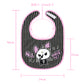 LittleForBig大人ビブ よだれかけ 可愛いエプロン【シルキー＋防水シート】ハロウィン風 いたずらなベラちゃんの音楽家柄 大人用スタイ 調整可 黒とピンク B38P