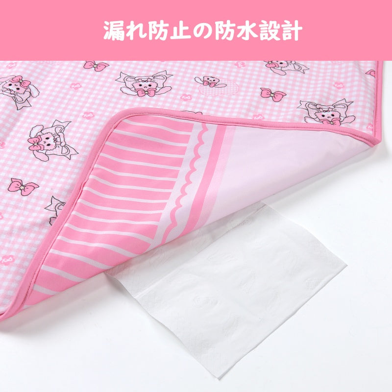 LittleForBig大人用おむつ替えマット 洗える防水マット 3層吸水構造 リバーシブル うさぎ柄 やわらかフリース＆PUL 73×105cm 快適・安心設計 両面別柄 DD001P