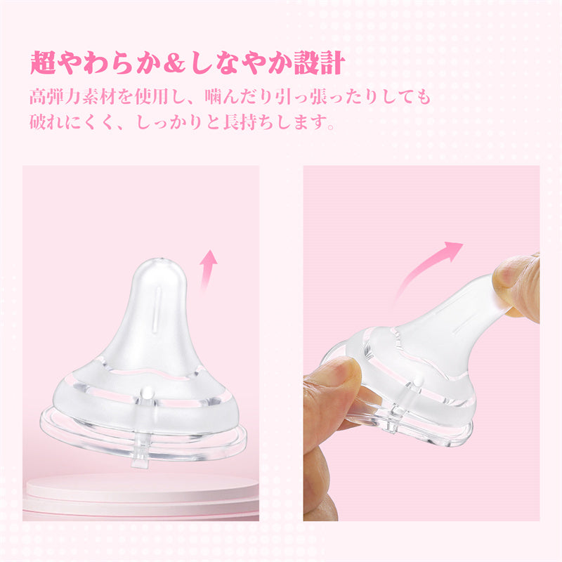 LittleForBig大人哺乳びん用ニップル３個セット【螺旋溝付き/テクスチャー表面/リップシールド付き】アソートセット 大人用引換乳首シリコンおしゃぶり LittleForBigボトル対応 BTN05-S301