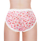 LittleForBigメンズ メッシュパンティー 体型カバー【ロマンチックなハート】レースとリボン飾り ヒップスターブリーフ タッキングガフパンティー 下着 ピンク MUP517P1