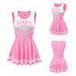 LittleForBigユニセックス シルキーミニドレス【応援チアリーダー】袖なしドレス スカート 隠しジッパー 「SISSY」プリント ピンク M3004P