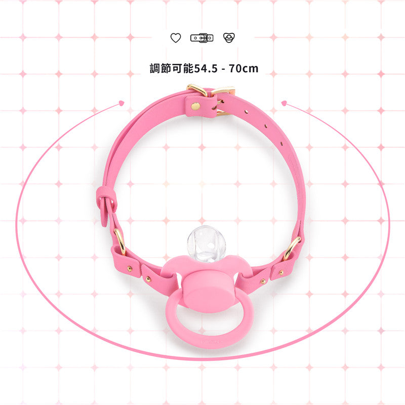 LittleForBig大人用おしゃぶり＆ギャグ2点セット【おしゃぶりチョーカー】調整可能なレザーストラップ 第2代おしゃぶり向け シリコンニップル DIY可能  GS001