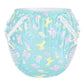 LittleForBig大人用シルキーおむつカバー【遊園地】総柄 バックに3層重ねレースフリル 大きなリボン飾り ストレッチウェストで快適 防水・漏れ防止 洗濯可 緑 DC205V