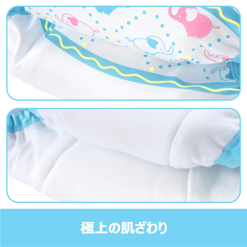 LittleForBig大人用シルキー単体で使えるトレーニングパンツ【象ちゃん】吸収・防漏・通気性 ストレッチウェストで快適 洗濯可 ブルー DC311B