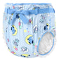 LittleForBig大人用シルキーおむつカバー【あおちゃん·寝る時間】総柄 レースと蝶結び 調整可ウェスト ３層通気性・防水・漏れ防止 洗濯可 ブルー DC409B