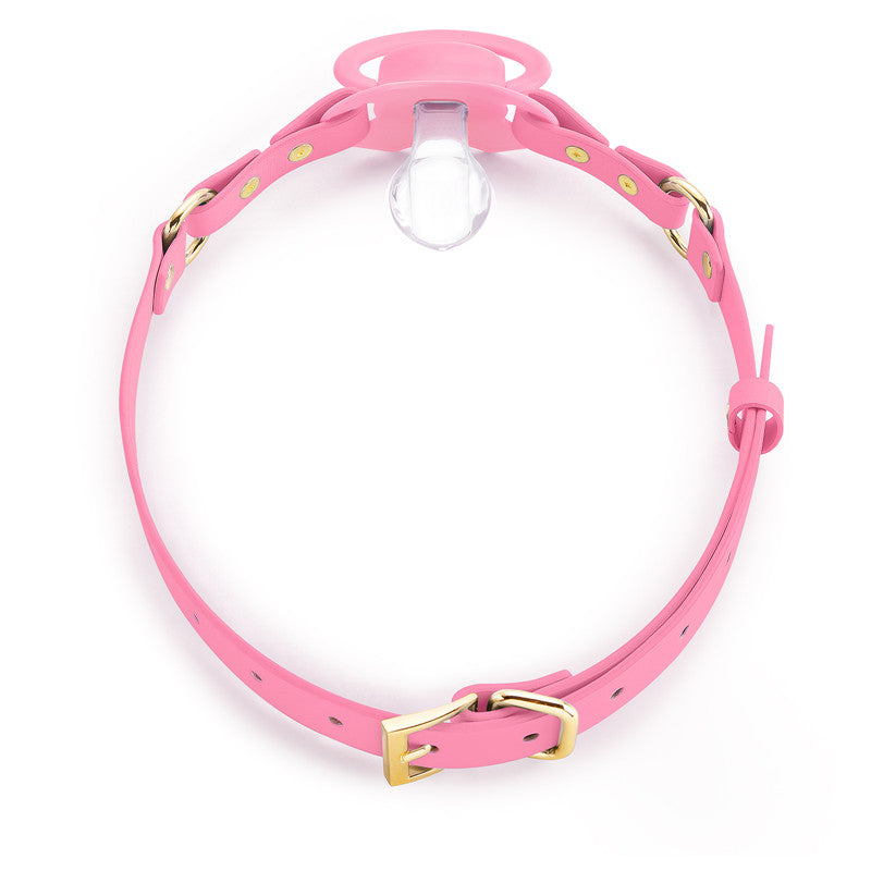 LittleForBig大人用おしゃぶり＆ギャグ2点セット【おしゃぶりチョーカー】調整可能なレザーストラップ 第2代おしゃぶり向け シリコンニップル DIY可能  GS001