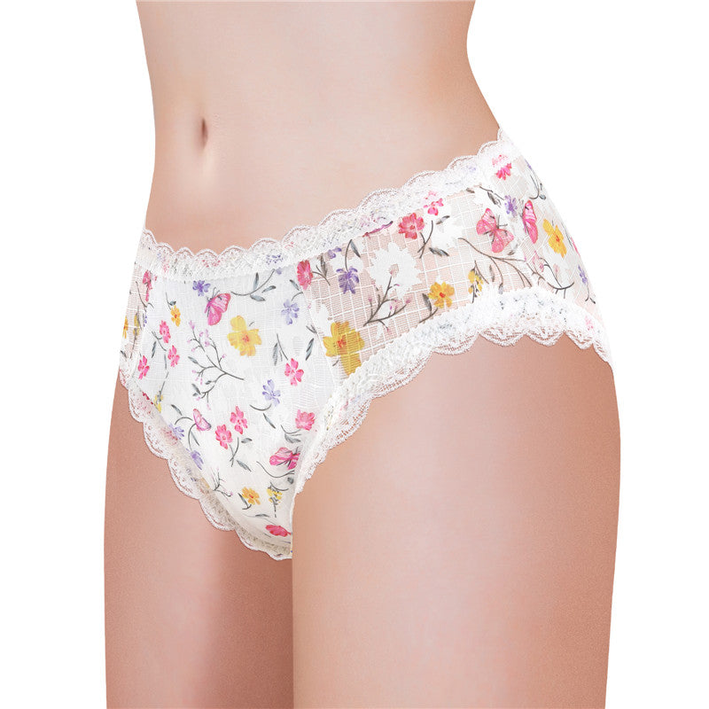 LittleForBigメンズパンティー 体型カバー【咲き誇る花柄】タッキングガフパンティー ブリーフ バックにメッシュパネルと大きなリボン ピンク MUP514-C03