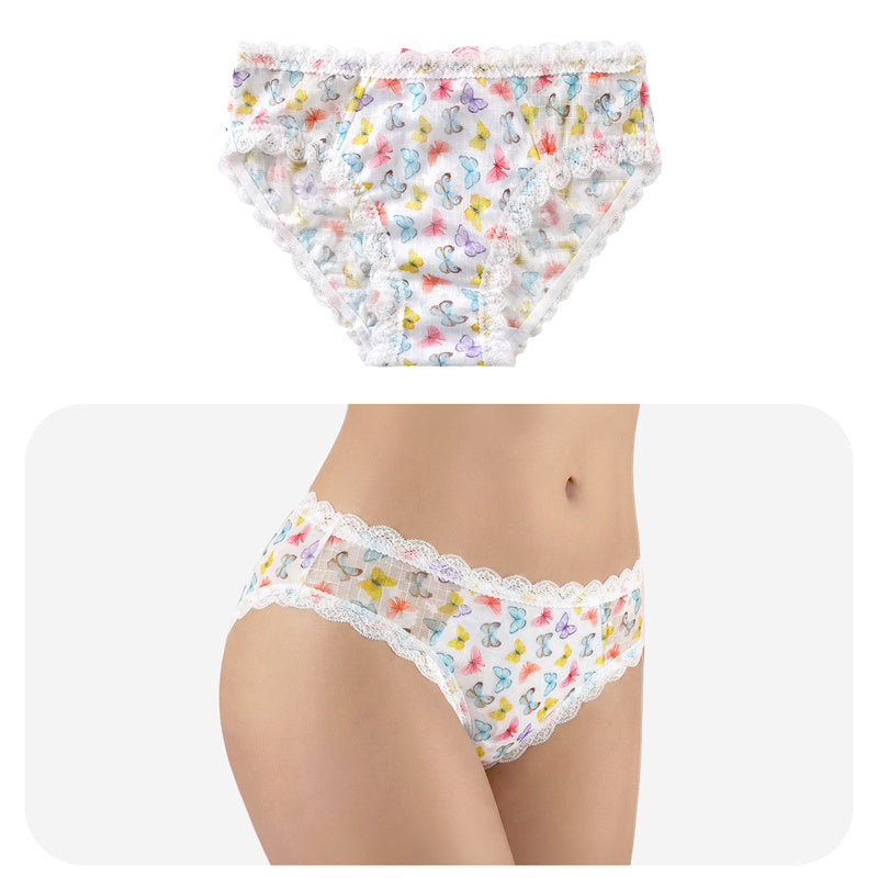 LittleForBigメンズパンティー 体型カバー【カラフルな蝶々柄】タッキングガフパンティー ブリーフ バックにメッシュパネルと大きなリボン ピンク MUP514-C04