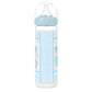 LittleForBig大人用哺乳びん【テディパンツ】防塵蓋付き 大容量450mL 引き換え可能なシリコーンニップル 大人向けグラス哺乳瓶 ブルー BTL06