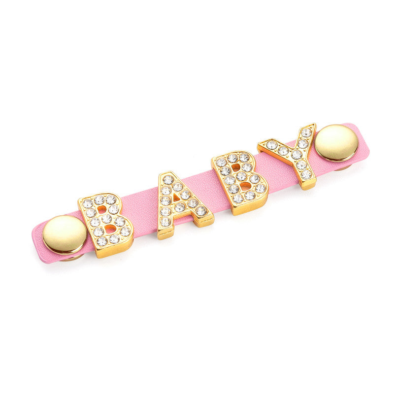 LittleForBig大人用おしゃぶり＆ギャグ2点セット【ベビー・おしゃぶりチョーカー】付け替え可能な「BABY」文字ボダン 調整可能 シリコンニップル DIY可能 ピンク GS002P-B