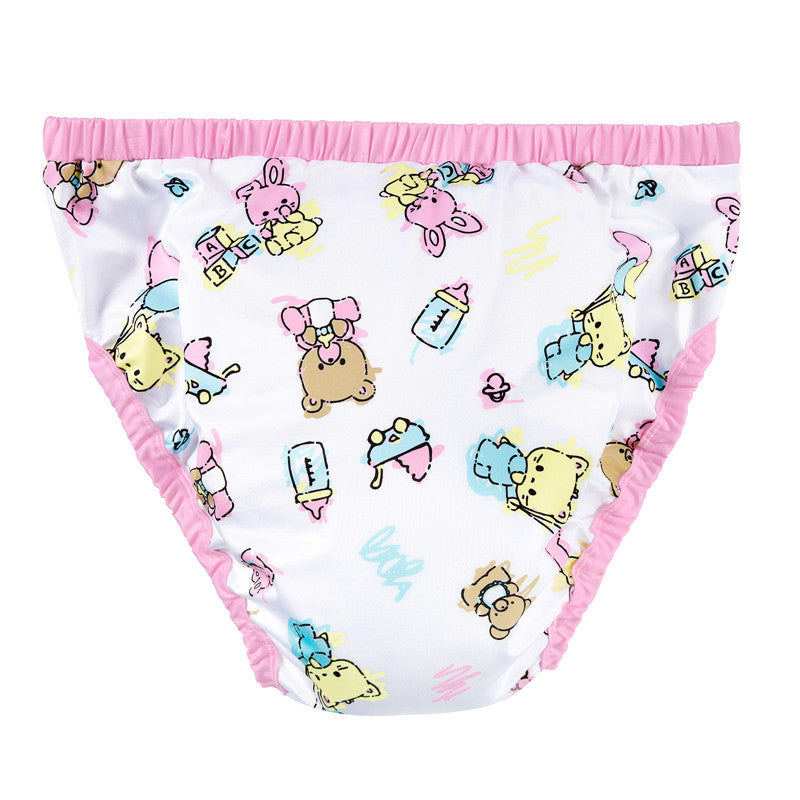 LittleForBig大人用シルキー単体で使えるトレーニングパンツ【保育園】総柄 吸収・防漏・通気性 ストレッチウェストで快適 洗濯可 ピンク DC318P