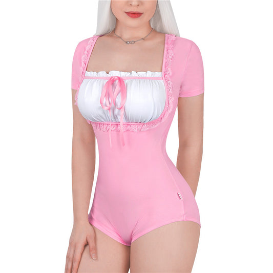 LittleForBig 大人用ロンパース【クラシック ロリータ】ピンク 1019P