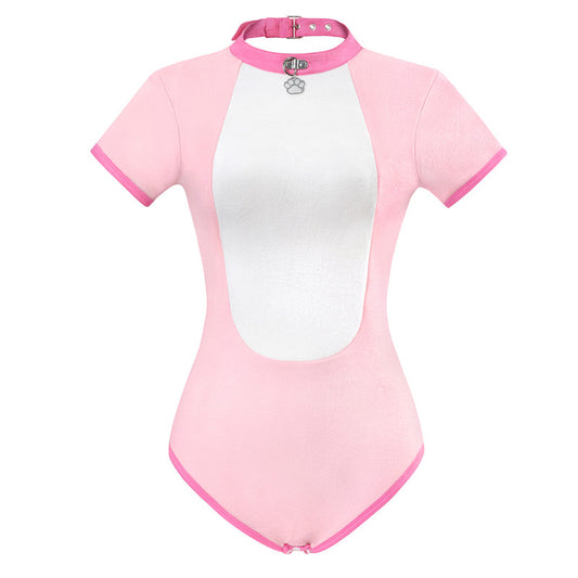 LittleForBig 大人用ロンパース 首輪【プリティーペット】 綿パジャマ ピンク 1020