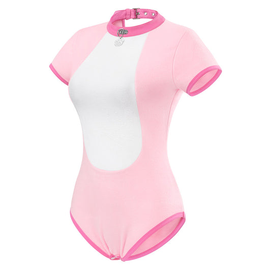 LittleForBig 大人用ロンパース 首輪【プリティーペット】 綿パジャマ ピンク 1020