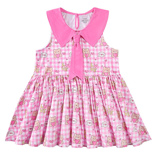 LittleForBig 女子タンクトップ【ベアーちゃん】 ベビードールトップ ピンク 503P