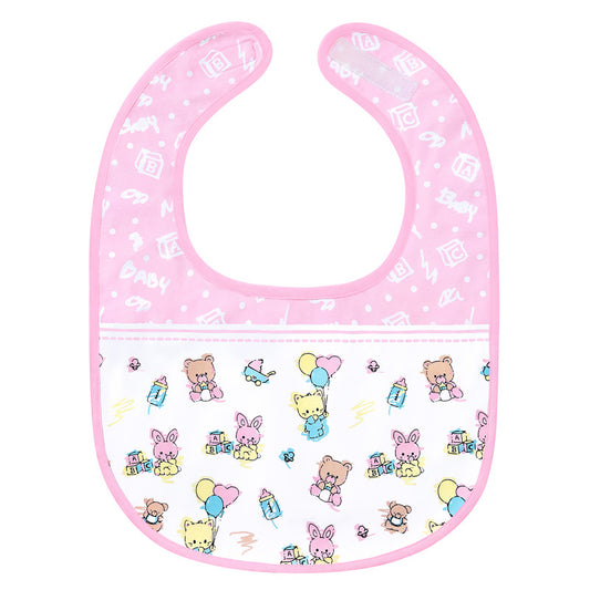 LittleForBig大人エプロン よだれかけ 可愛いビブ【綿+防水シート】 かわいいクマとウサギ柄 ブルー大人用スタイ 調整可 B30