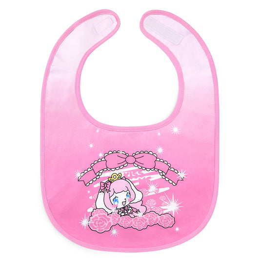 LittleForBig大人エプロン よだれかけ 可愛いビブ【シルキー＋防水シート】 ピンキー美姫ちゃん柄 大人用スタイ 調整可 B36