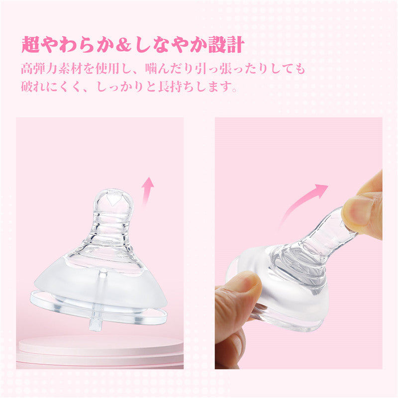 LittleForBigリップシールド付き大人哺乳びん用ニップル３個セット 大人用引換乳首シリコンおしゃぶり LittleForBigボトル対応 BTN04-S301