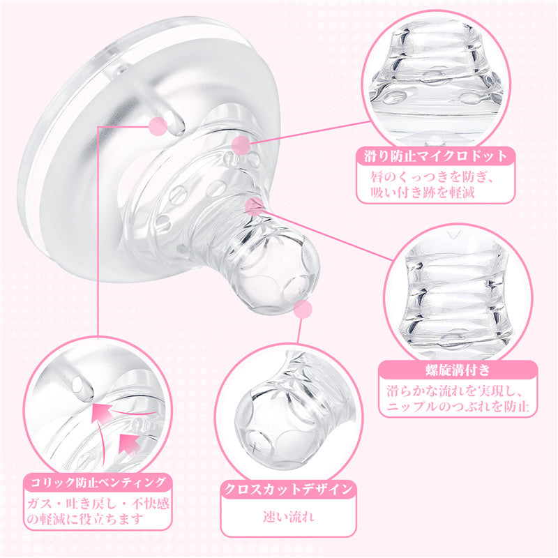 LittleForBigリップシールド付き大人哺乳びん用ニップル３個セット 大人用引換乳首シリコンおしゃぶり LittleForBigボトル対応 BTN04-S301