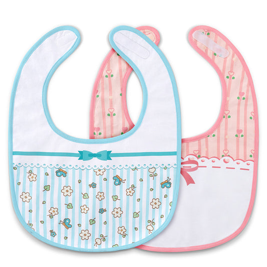 LittleForBig大人ビブ よだれかけ【綿+防水シート】2枚セット花柄 Bib-S205