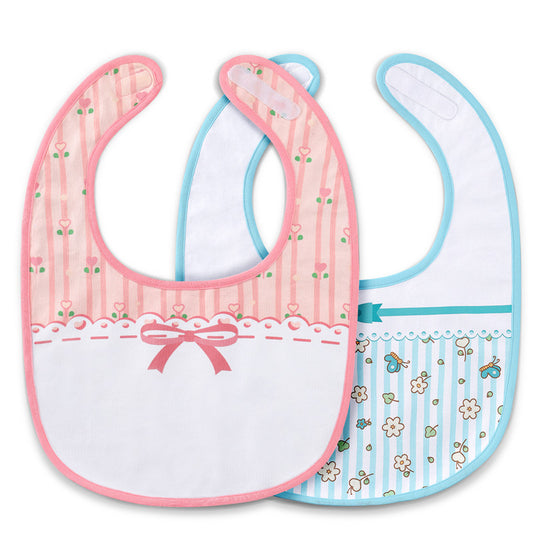LittleForBig大人ビブ よだれかけ【綿+防水シート】2枚セット花柄 Bib-S205