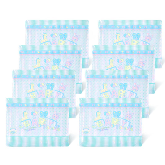 LittleForBig 大人用不織布おむつ 10枚パック 可愛い絵柄【パレードをしているベビー】変色お知らせサインの線 ベルクロ 80枚入  D31