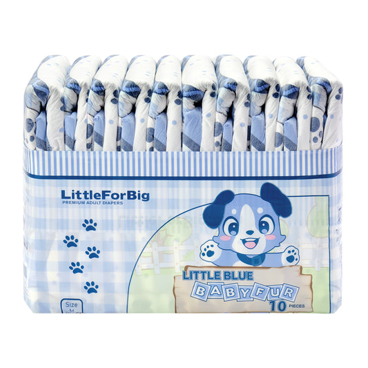 LittleForBig 大人用不織布おむつ お知らせサインの線 ABDL/介護【ケモノ犬ちゃん】10枚 D32
