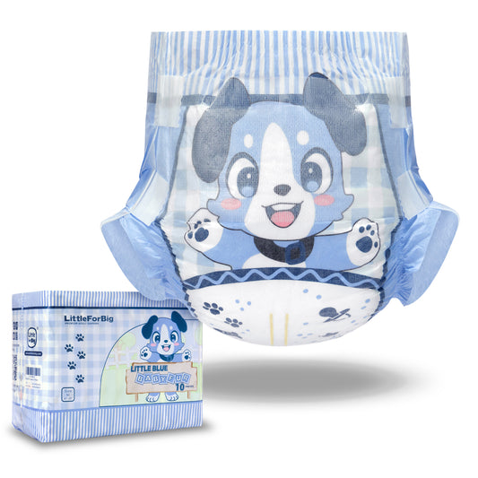 LittleForBig 大人用不織布おむつ お知らせサインの線 ABDL/介護【ケモノ犬ちゃん】10枚 D32