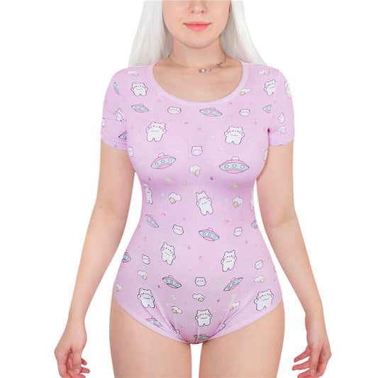 LittleForBig 大人用ロンパース【宇宙員くまちゃん】 綿パジャマ DP0016