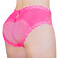 LittleForBigメンズ メッシュパンティー 可愛い【水玉の遊び心】 体型カバー レースとリボン飾り ショーツ ローズ MUP512F