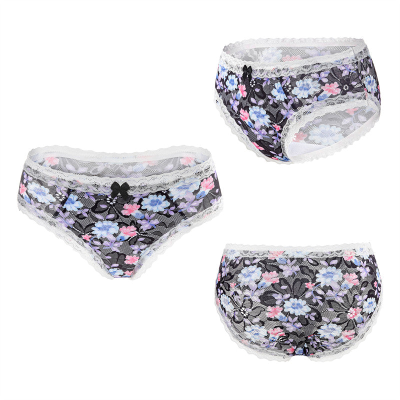 LittleForBigメンズ パンティー 体型カバー 咲き誇る花【田舎風】 メッシュ パンティー ブリーフ ブラック MUP517H