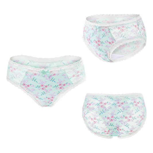 LittleForBigメンズ パンティー 体型カバー 咲き誇る花【田舎風】メッシュ パンティー ブリーフ 緑 MUP517V