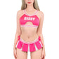 LittleForBigユニセックス ブラレット2点セット【チアリーダー】 調節可能なストラップ クロスストラップ プリーツスカート ローズ MUT264F