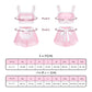 LittleForBigユニセックスブラレットセット【レースディテール】 取り外し可能エプロン付き シースルー風 3点セット ピンク MUT265P
