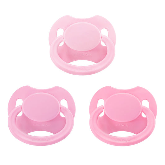 LittleForBig大人用おしゃぶり 新型2代 組み合わせ可 無地 ピンク3点セット P88-S303