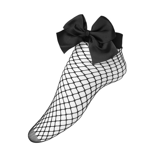 LittleForBig 女子網ソックス 【踊り蝶】 アンクレット ロリータ ブラック LB-SC03-H