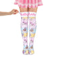 LittleForBigニーハイストッキング オーバーニー サイハイ 靴下【夢の国の小さな妖精たち】シルキーハイソックス ストレッチ Baby文字プリント 滑り止めシリコーングリップ シームレストゥ 伸縮性 通気性 ピンク SL16P