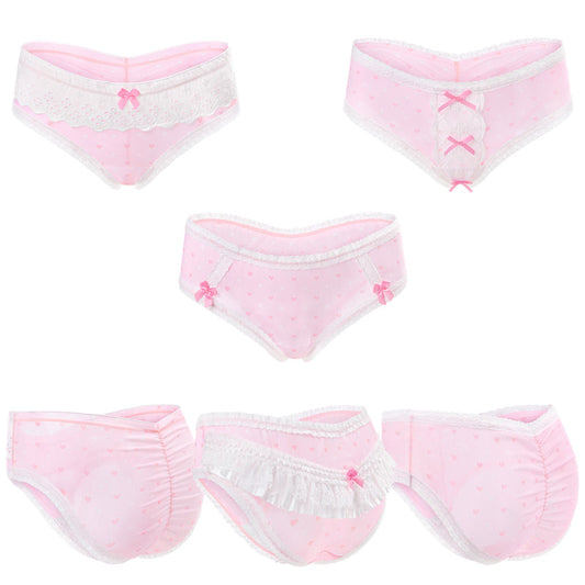 LittleForBig女子アンダーウェア【ピンク姫様】 メッシュパンティー 3枚セット