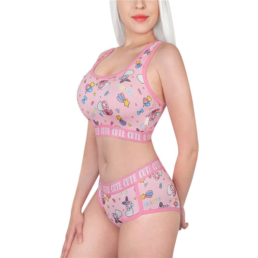 LittleForBigランジェリー2点セット【もふもふ子うさぎ】綿パジャマ UT253