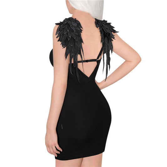 LittleForBigワンピースドレス【黒天使 羽翼】 ボディコンドレス 331H
