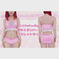 LittleForBigレーディス レース飾りブラレット2点セット【照れくさいハート柄】格子縞キャミソールとパンティー 調整可能なストラップ スベスベシルキー触感 ピンク UT275P