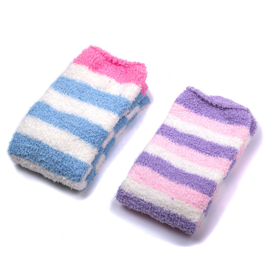 LittleForBigサンゴストッキング 2足入【多彩なストライプソックス】SL604